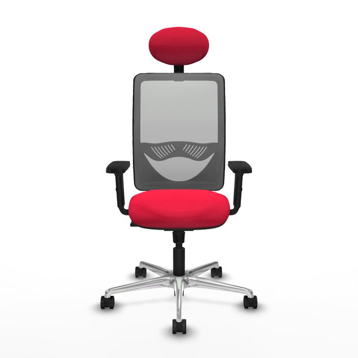 PIQUERAS Y CRESPO Silla de oficina Zulema con mecanismo Sincro, Rojo y Gris