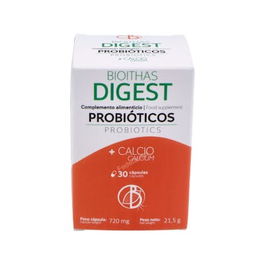 Bioithas Digest 30 Cápsulas - Probióticos con Calcio para el Funcionamiento Normal de las Enzimas Digestivas