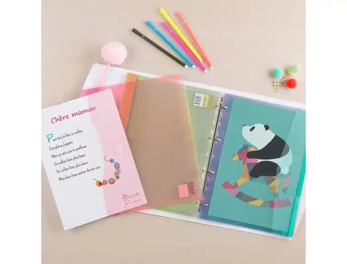 Djois Funda Multitaladro A4, Polipropileno Reciclado con Velcro, para 60 Hojas, Pack de 12 Unidades Colores Surtidos, Compatible con Carpetas de 11 Agujeros