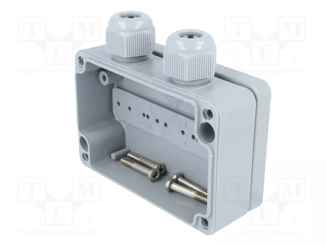 BOPLA Caja de conexiones gris con prensaestopas