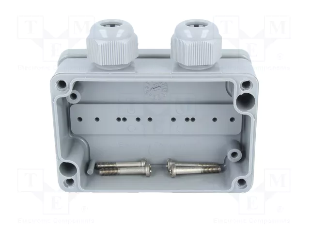 BOPLA Caja de conexiones gris con prensaestopas