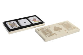 DKD Home Decor Juego Set de 4 Cartas de Resina Blanco