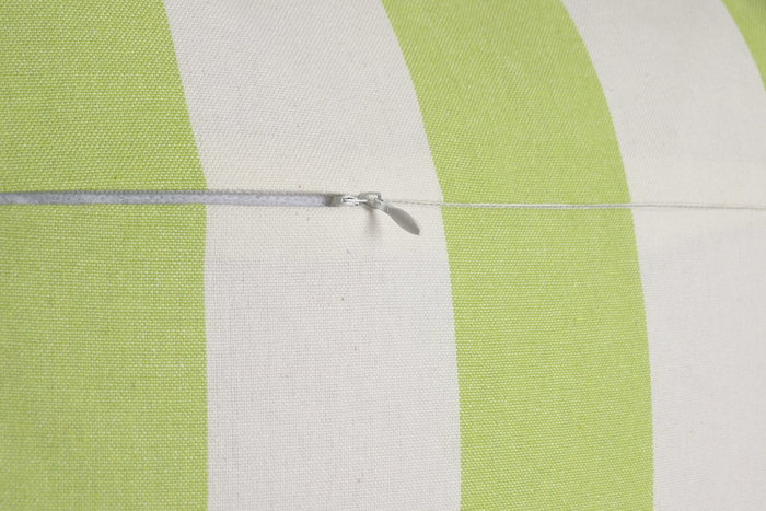 DKD Home Decor Cojín Algodón Reciclado 45x45 Verde con Volantes Rayas (Pack de 2)