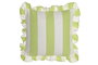 DKD Home Decor Cojín Algodón Reciclado 45x45 Verde con Volantes Rayas (Pack de 2)