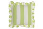 DKD Home Decor Cojín Algodón Reciclado 45x45 Verde con Volantes Rayas (Pack de 2)