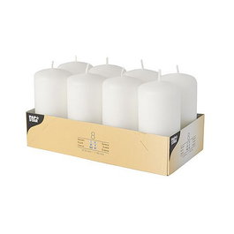 PAPSTAR Velas pilar blancas 10 cm (8 piezas)