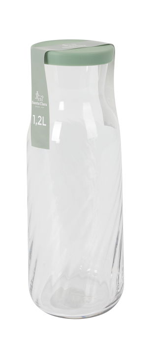 LAV Botella de Agua 1.2 Litros, Tapa Verde, 25 cm de Alto, Colección Fonte (6 Unidades)