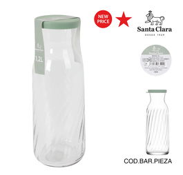 LAV Botella de Agua 1.2 Litros, Tapa Verde, 25 cm de Alto, Colección Fonte (6 Unidades)
