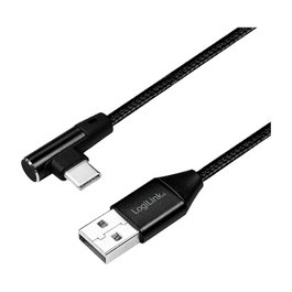LogiLink Cable USB 2.0 a USB-C de 0,3 m con conector de 90°