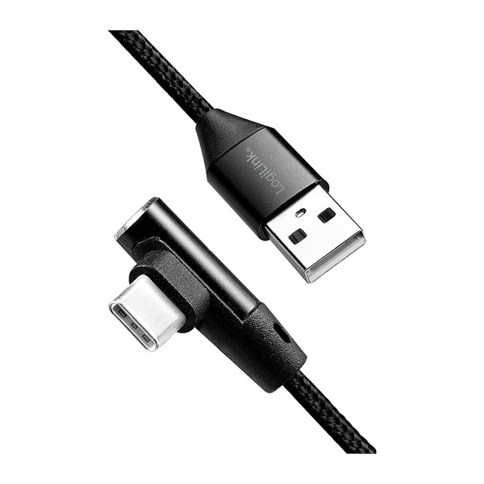 LogiLink Cable USB 2.0 a USB-C de 0,3 m con conector de 90°