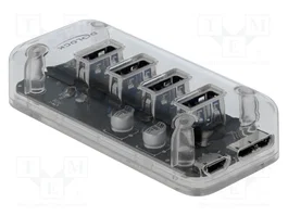 DeLOCK Hub USB 3.2 Gen 1 con 4 Puertos, Transparente