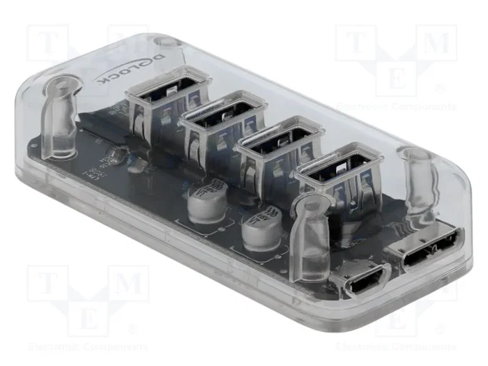 DeLOCK Hub USB 3.2 Gen 1 con 4 Puertos, Transparente DeLOCK Hub USB 3.2 Gen 1 con 4 Puertos, Transparente