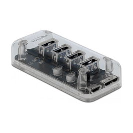 DeLOCK Hub USB 3.0 externo con 4 puertos transparente