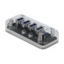 DeLOCK Hub USB 3.0 externo de 4 puertos transparente