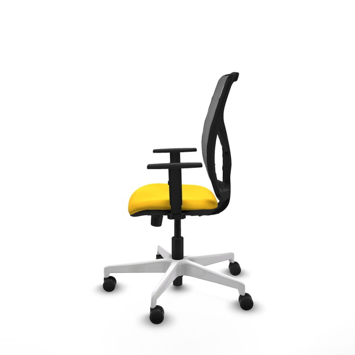 PIQUERAS Y CRESPO Silla de oficina Motilla con mecanismo Sincro, Amarillo y Gris