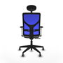 PIQUERAS Y CRESPO Silla de oficina Motilla con mecanismo Sincro, Gris claro y Azul