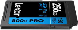 Lexar LSD0800P256G-BNNNG Tarjeta SDXC Profesional 800X 256GB UHS-I U3 V30 hasta 150MB/s Lectura