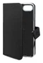 Celly WALLY Funda cartera para iPhone 16e con soporte de sobremesa, cierre magnético y 3 bolsillos para tarjetas - Negro (6.1"/15.5 cm)