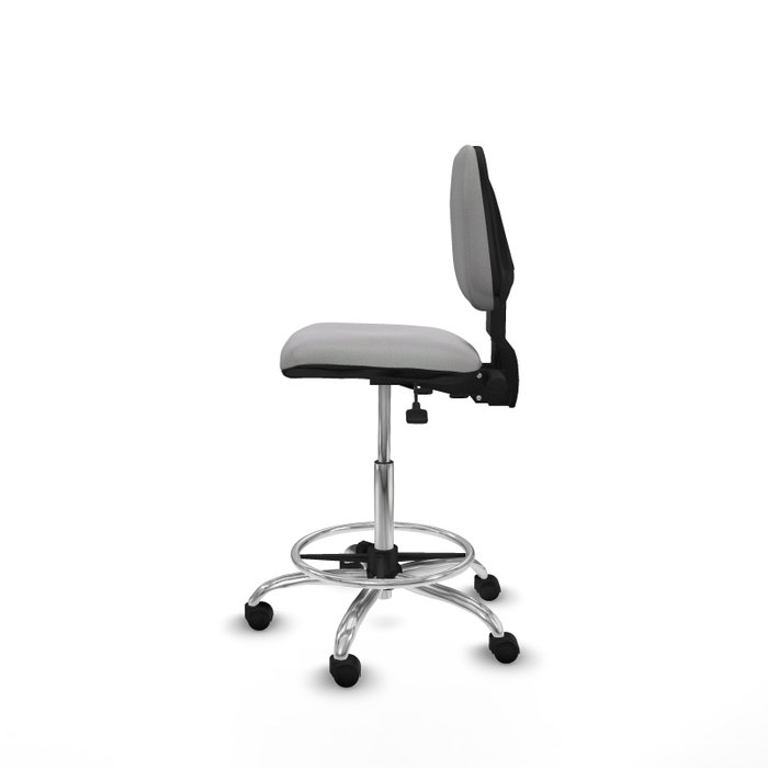PIQUERAS Y CRESPO Taburete Isso AS bali gris claro sin brazos base cromada ruedas nailon 50mm