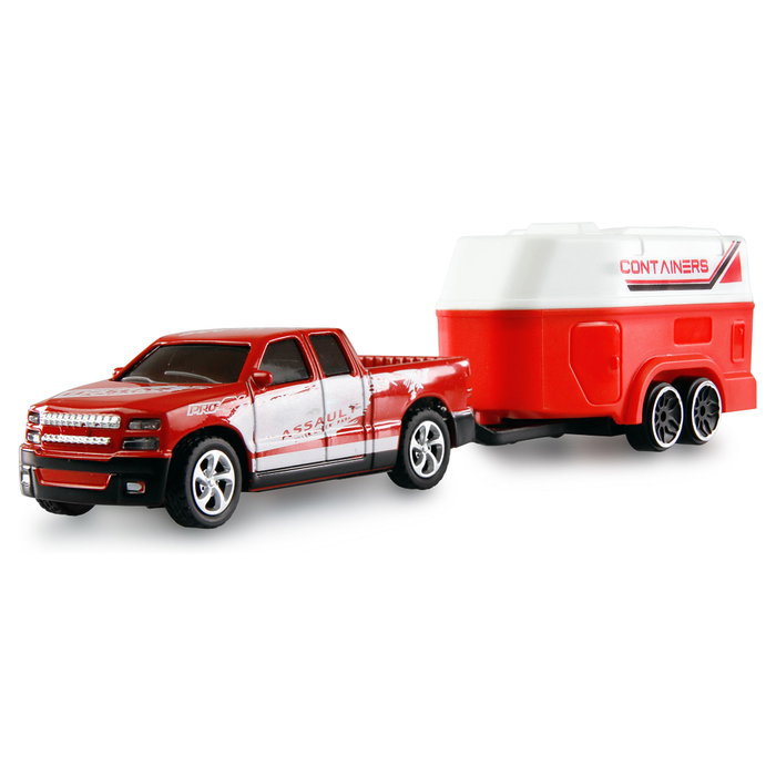 AMEWI Camioneta RC con Remolque Escala 1:64 Rojo/Blanco AMEWI Camioneta RC con Remolque Escala 1:64 Rojo/Blanco