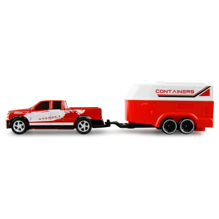 AMEWI Camioneta RC con Remolque Escala 1:64 Rojo/Blanco AMEWI Camioneta RC con Remolque Escala 1:64 Rojo/Blanco