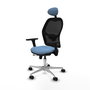 PIQUERAS Y CRESPO Silla de oficina Jorquera con mecanismo Sincro/Traslack, Azul cielo y Negro
