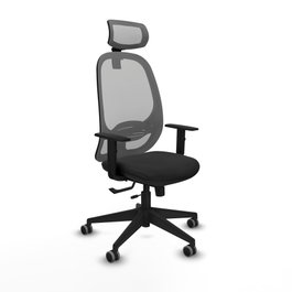 PIQUERAS Y CRESPO Silla de oficina Cilanco con mecanismo Sincro/Traslack, Negro y Gris