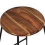 Home Deco Factory Taburete Bar Cocooning Madera de Acacia y Metal 42x42xh70 cm