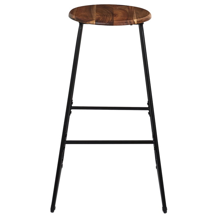 Home Deco Factory Taburete Bar Cocooning Madera de Acacia y Metal 42x42xh70 cm