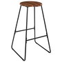 Home Deco Factory Taburete Bar Cocooning Madera de Acacia y Metal 42x42xh70 cm