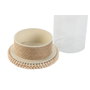 DKD Home Decor Portavelas de Metal y Cuerda con Cuentas en Crudo