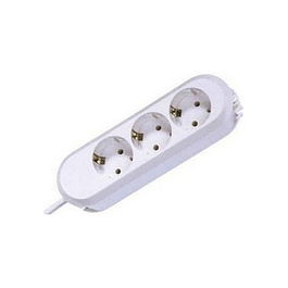 Bachmann SMART Steckdosenleiste, 3x Schutzkontakt Steckdose (Schuko), geschraubt, 5 m Kabellänge, weiß