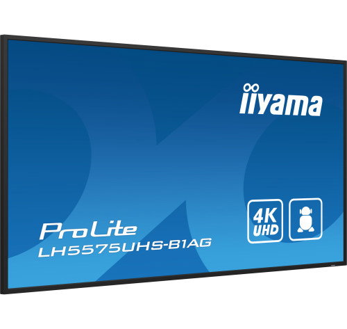 Iiyama ProLite LH5575UHS-B1AG Monitor de Señalización Digital 55" UHD 4K (3840x2160) IPS 500 cd/m², 24/7, Android 11, Wi-Fi, LAN, 2x10W Altavoces, Paisaje/Retrato
