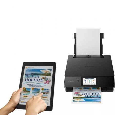 Canon PIXMA TS8750 Impresora Multifunción a Color con Wi-Fi, 6 Tintas Individuales, Duplex Automático, Escáner, Copiadora y Nube - Negro