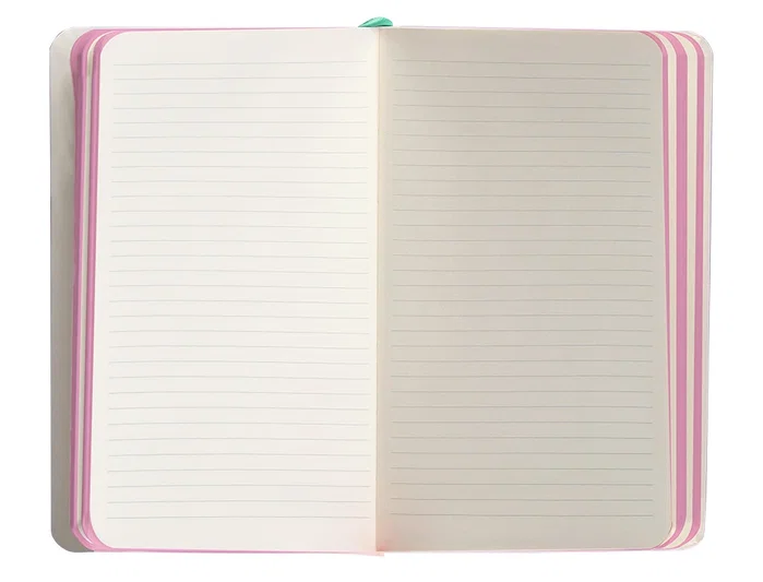 Antartik Cuaderno A6 Tapa Blanda Rayas 100 Hojas 80gr FSC Rosa y Turquesa