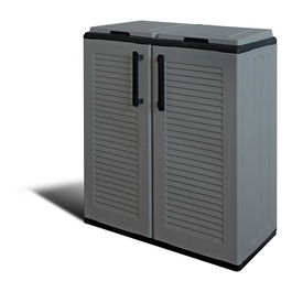 Art Plast Armario bajo reciclaje selectivo polipropileno gris oscuro 68x37x84 cm