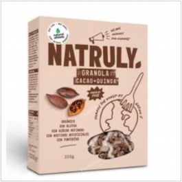 NATRULY Granola de Cacao y Quinoa Bio 325gr - Vegana, Sin Gluten, Sin Azúcares Añadidos