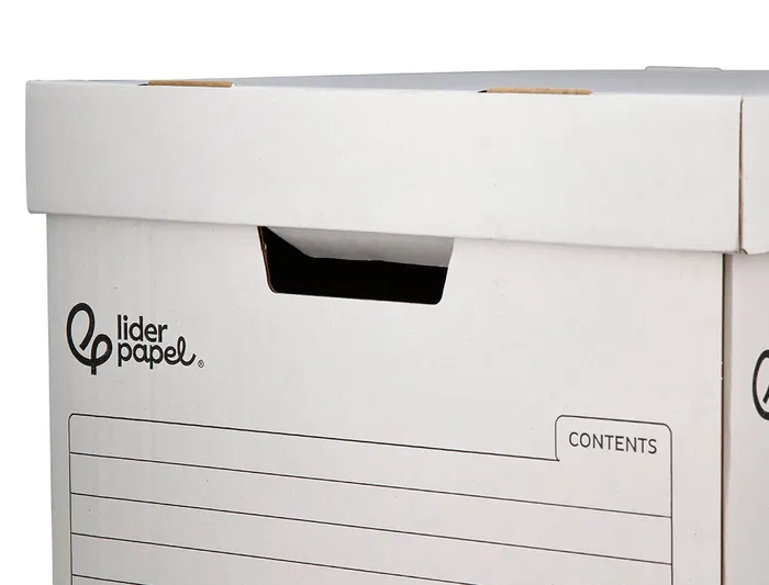 Liderpapel Cajón Contenedor Archivo Automático Cartón Reciclado Folio / Archivadores A-Z 387x333x260mm Kraft