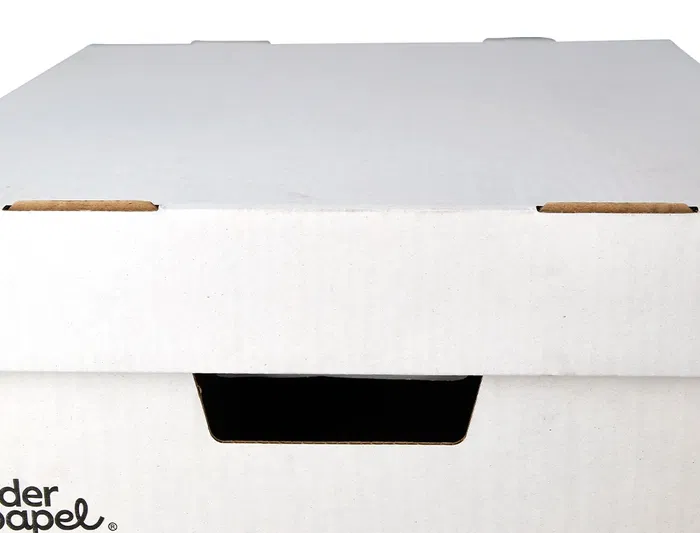 Liderpapel Cajón Contenedor Archivo Automático Cartón Reciclado Folio / Archivadores A-Z 387x333x260mm Kraft