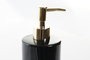 DKD Home Decor Dosificador Negro Dorado Gres Metal 8 x 19 x 8 cm (2 Unidades) Colonial Glam