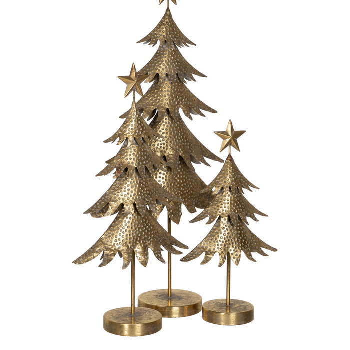Figura Árbol Oro Metal Decoración 34 X 14 X 67,50 cm