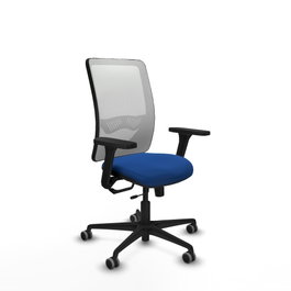 PIQUERAS Y CRESPO Silla de oficina Zulema Azul/Blanco con mecanismo Sincro/Traslack