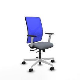 PIQUERAS Y CRESPO Silla de oficina Motilla con mecanismo Sincro/Traslack Gris y Azul