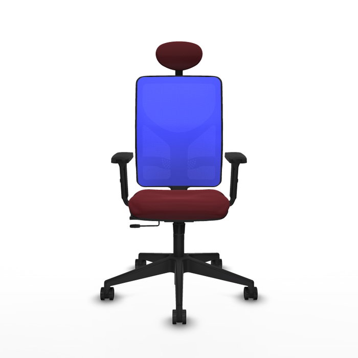 PIQUERAS Y CRESPO Silla de oficina Motilla con mecanismo Sincro/Traslack, Similpiel Granate y Malla Azul PIQUERAS Y CRESPO Silla de oficina Motilla con mecanismo Sincro/Traslack, Similpiel Granate y Malla Azul