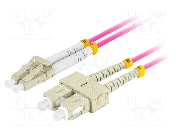 LANBERG Cable de conexión de fibra óptica OM4 LC/UPC a SC/UPC 0,5m LANBERG Cable de conexión de fibra óptica OM4 LC/UPC a SC/UPC 0,5m