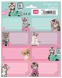 Etiqueta Escolar Erik 15,8X20 Studio Pets Cats