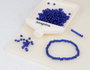 Innspiro Rocalla de Vidrio Redonda Plateado Azul Marino 3,8mm 120g
