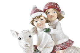 DKD Home Decor Figura Navidad Tradicional Blanco Rojo Resina 7 x 20.5 x 16 cm