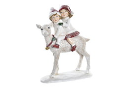 DKD Home Decor Figura de Resina NIòOS Blanco y Rojo