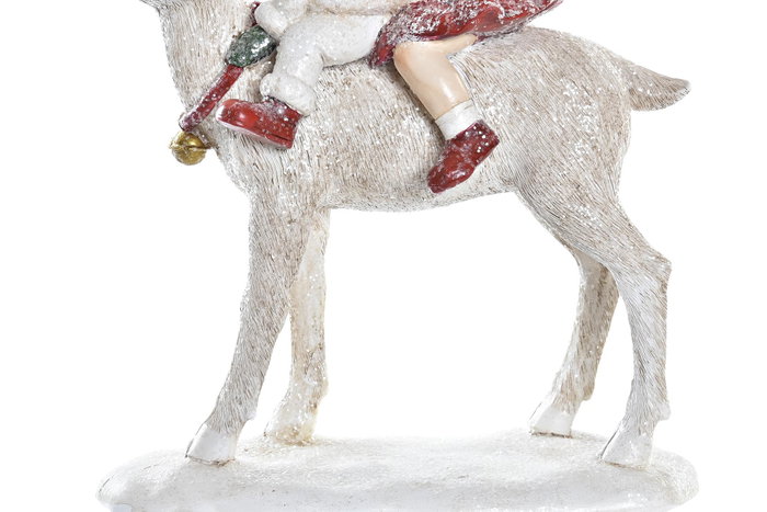 DKD Home Decor Figura de Resina NIòOS Blanco y Rojo